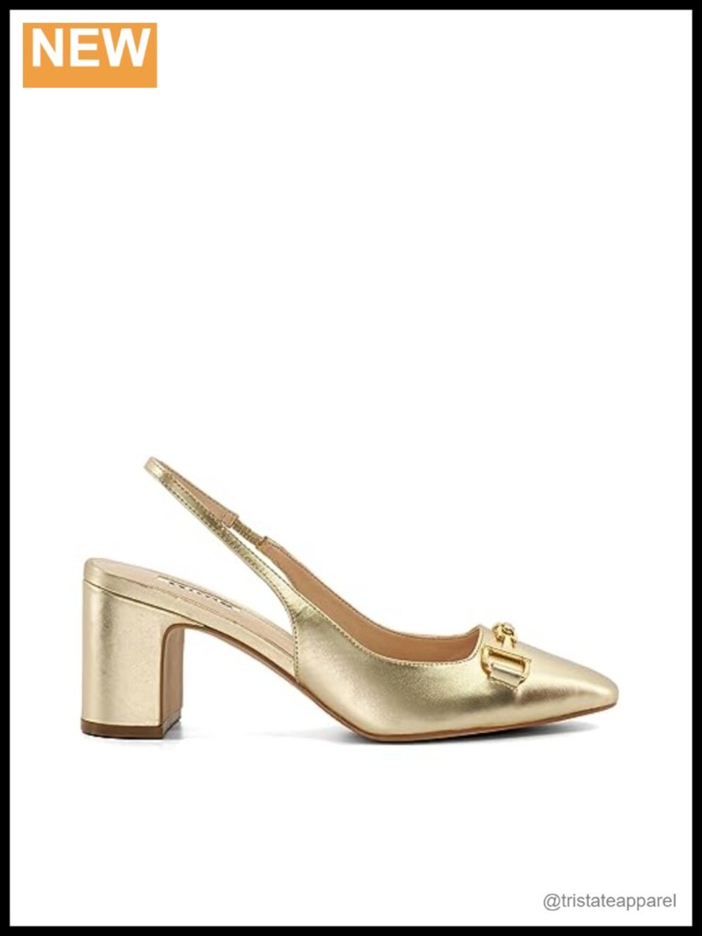 Dune London Leather Block Heel Pump Almond Toe Elastic Back